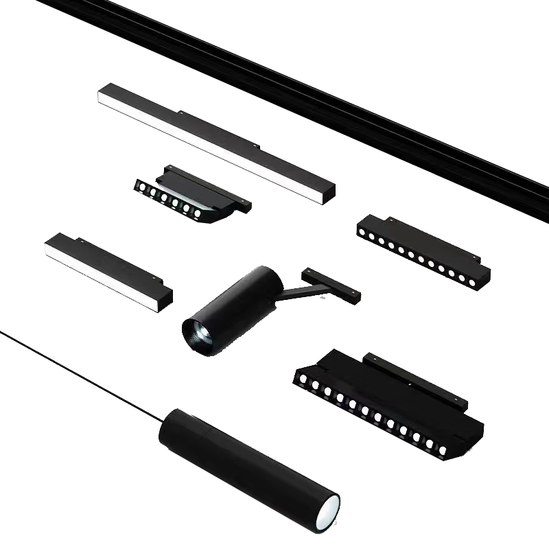 JIAOJIAOZHE Magnetic Track Light, Recessed Light Fixture, Full Spectrum Eye Protection, 20W Floodlight, LED Living Room Lighting without Main Light