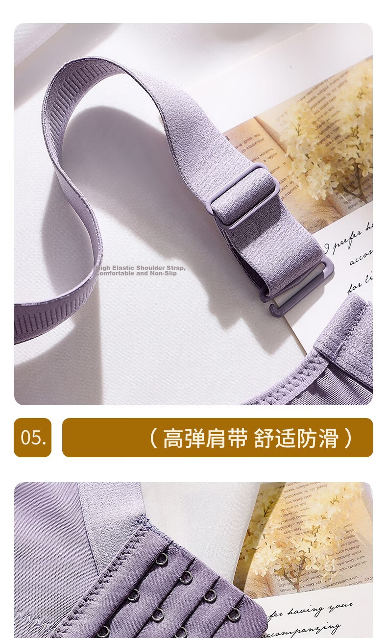 Mankejiao Summer Plus Size Women's Lingerie Large Cup Slimming Full Coverage Bra Lift and Support Thin Anti-Sagging Bra 16