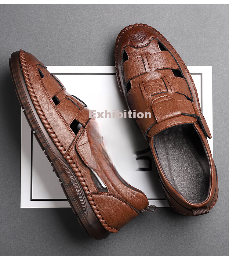 Jingzhenlianggong New Casual Sandals High-Quality Ultra-Soft Men's Breathable Sandals Wear-Resistant Non-Slip Black [Upgraded Version] Size 39 7