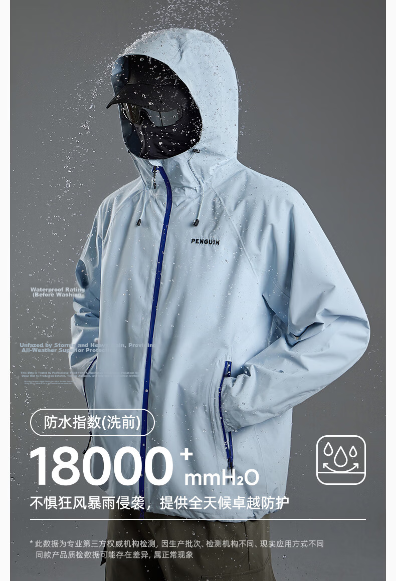 Penguin x Camel Collaboration Scale-Pattern Waterproof Outdoor Hiking Jacket Unisex Baby Style 8