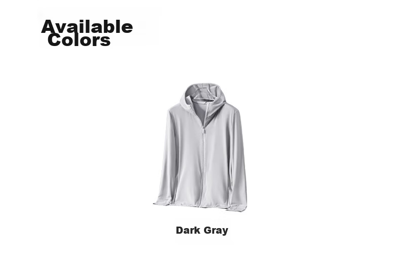 GLO-STORY Summer Men's Sunscreen Jacket Unisex Ice Silk UV Protection Coat with Mask Gray 5