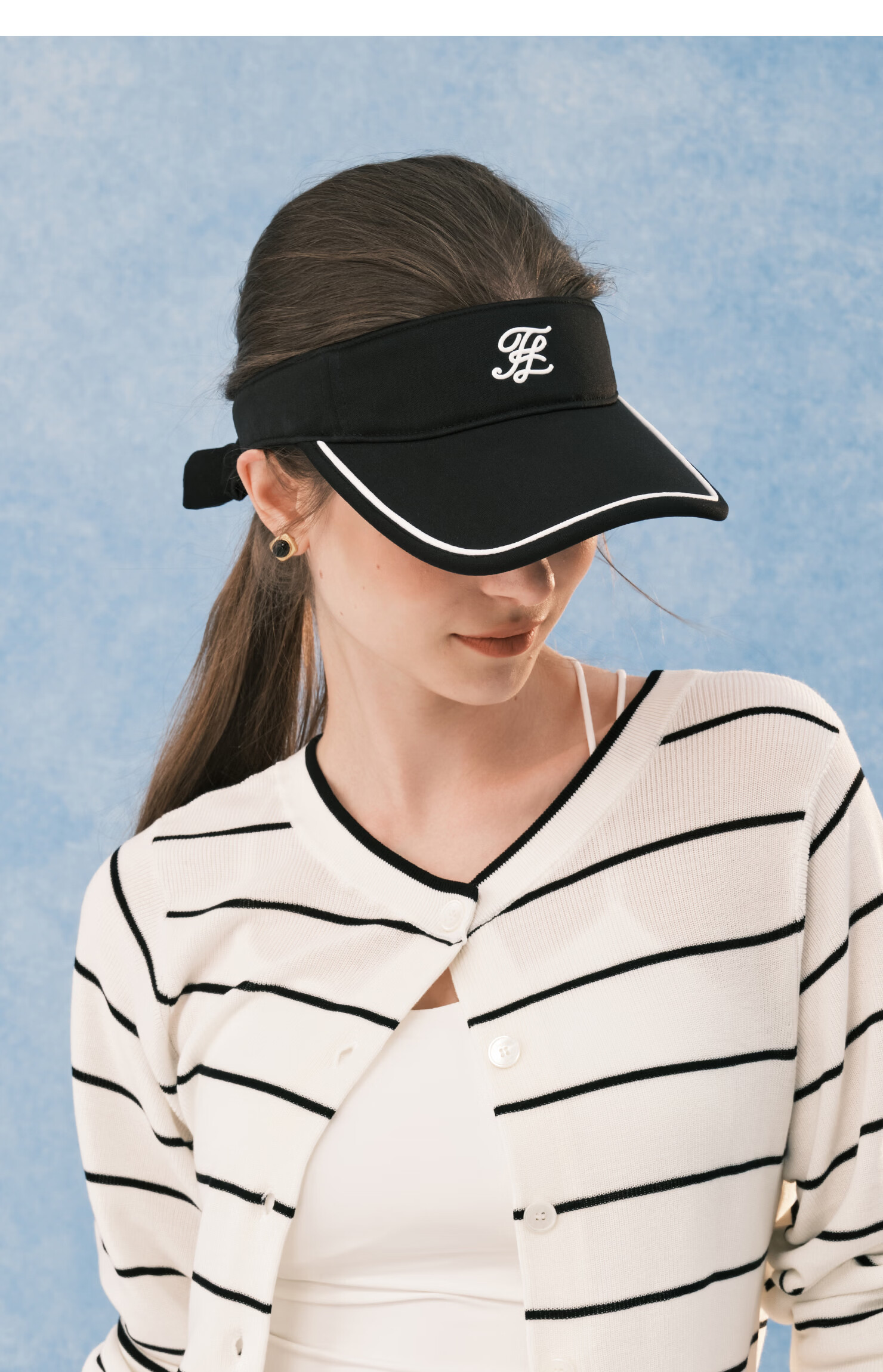 ELLE Women's Sun Protection Open-Top Cap Summer Outdoor Sports Running Tennis Badminton UV Protection Visor with Hair Tie 21