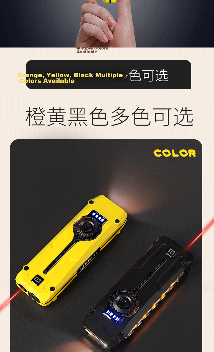 Cavalry Magnetic Mini Outdoor EDC Work Light Small Flashlight Ultra-Long Battery Life Stepless Dimming Strong Magnetic Rechargeable Torch 4
