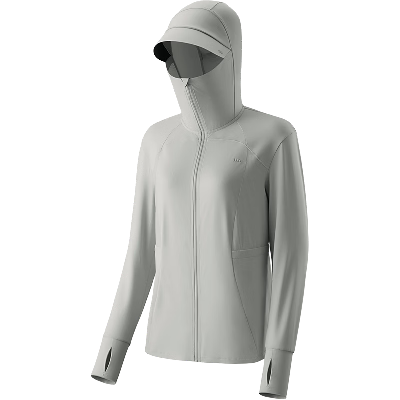 Beneunder Women's Sunscreen Jacket Spring Summer Cooling Waist Slimming UV Protection Outdoor Versatile AL009 Light Coffee Gray L