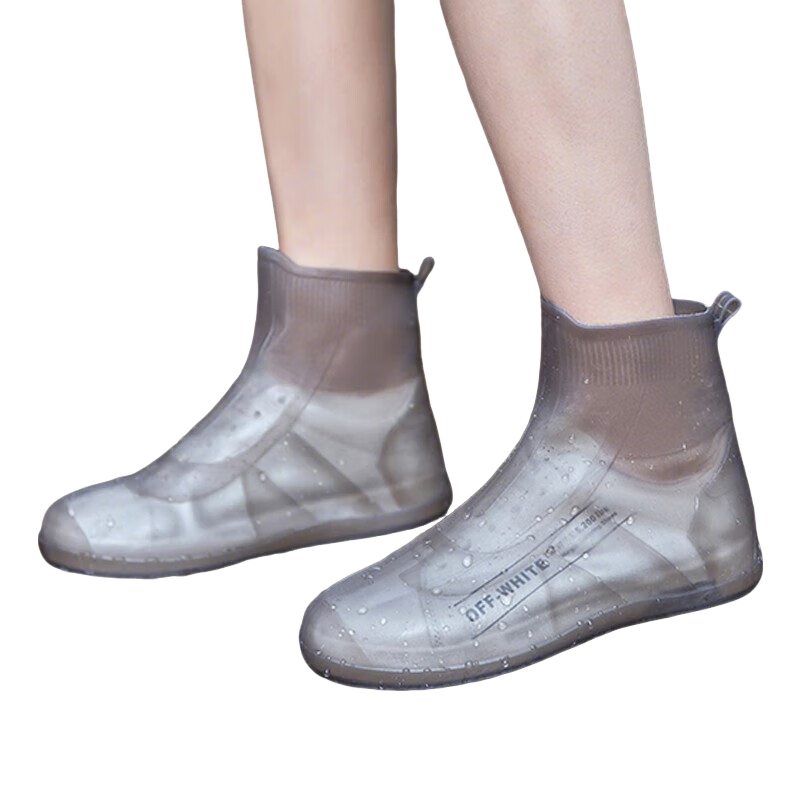 BWNK Waterproof Shoe Covers for Men And Women, Silicone Rain Boots, Thickened Wear-Resistant Rain Boots, Brown M Size