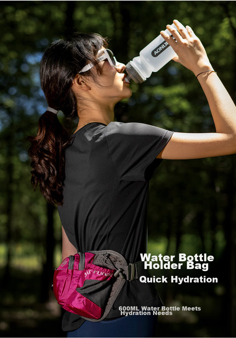 AONIJIE Outdoor Waist Bag Water Bottle Waist Pack for Men and Women Cycling Running Sports Multifunctional Waist Bag Single Pack without Water Bottle Military Green 6