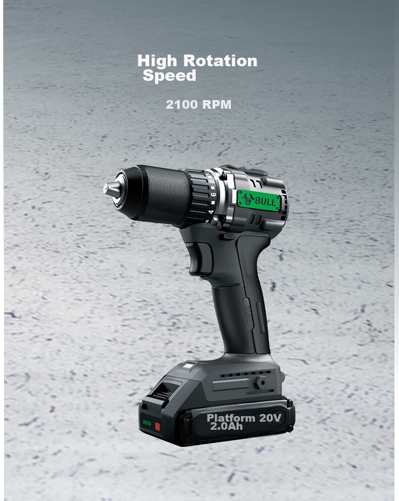 BULL Lithium Brushless Cordless Drill Dual Battery 2.0Ah Electric Screwdriver Rechargeable Household Hand Drill GDZ13-60(2.0S) 4