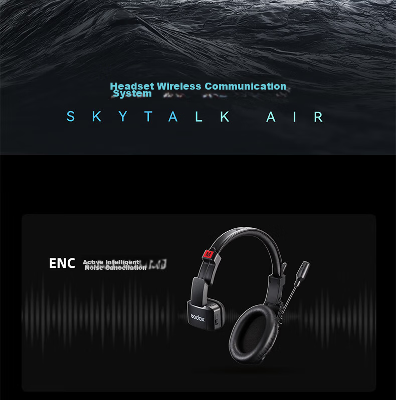 Godox SkyTalk Air Wireless Communication System Master-Slave Mode ENC Noise Reduction Built-in FPC Stable Audio 500m Connection Distance STA-CHO8 Charging Case 2