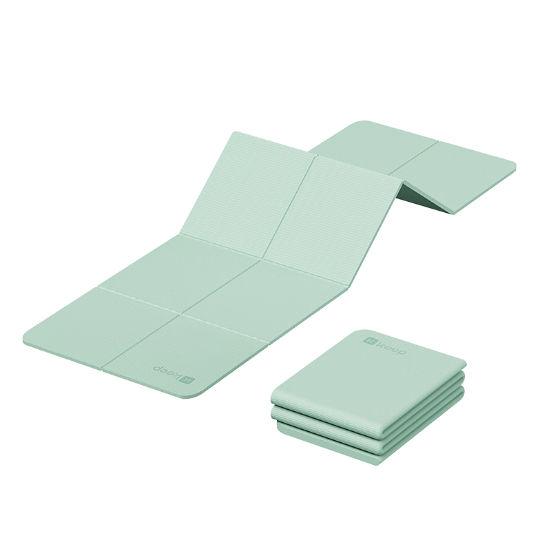 Keep Foldable Yoga Mat 61cm Women's Exercise Mat Non-Slip Shock Absorption Silent Thickened Portable Nap Mat - Mint Green