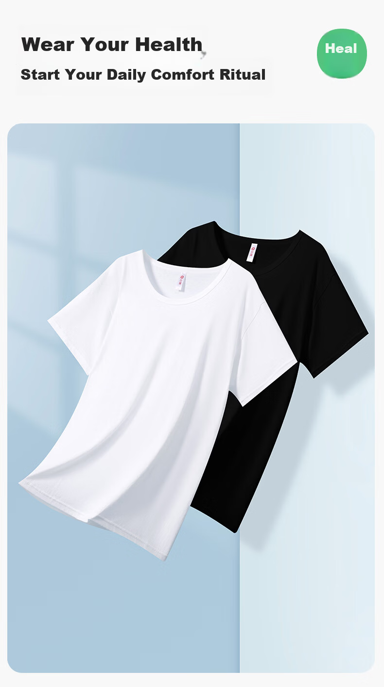 Fenteng Men's Base Layer T-Shirts 2-Pack 100% Cotton Short Sleeve Summer 2026 Basic Men's Undershirts Father's Day Gift 11