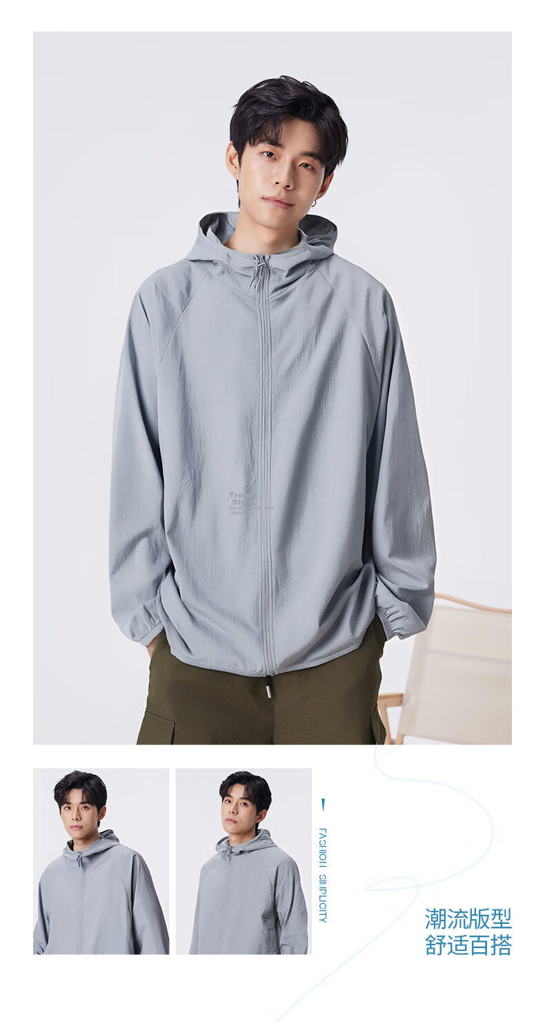 JEANSWEST LIFE Men's Summer UPF50 Lightweight Sun Protection Fishing Jacket 2025 New Men's Ice Feel Sun Protection Coat C 17