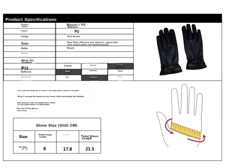 Adandyish Men's PU Full Palm 360° Touchscreen Gloves Autumn Winter Windproof Warm Cycling Gloves with Triple Rib Design 11