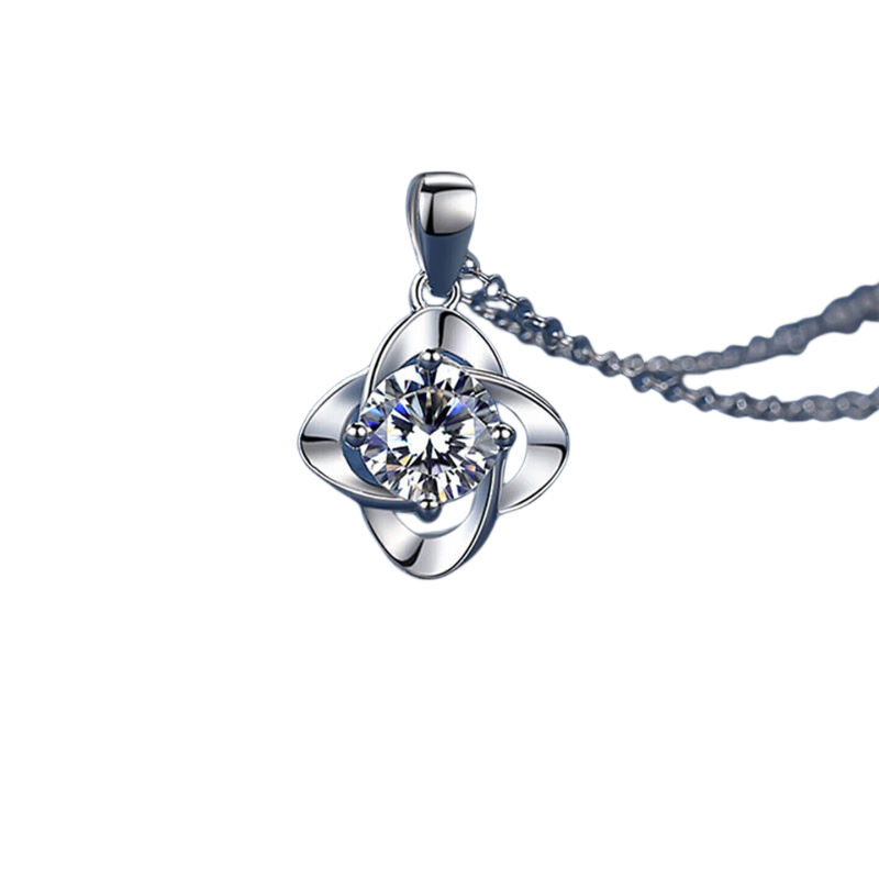 Chunshan Qixi Valentine's Day Gift Four-Leaf Clover Sterling Silver Necklace for Women Birthday Gift for Girlfriend Wife Mom New Arrival