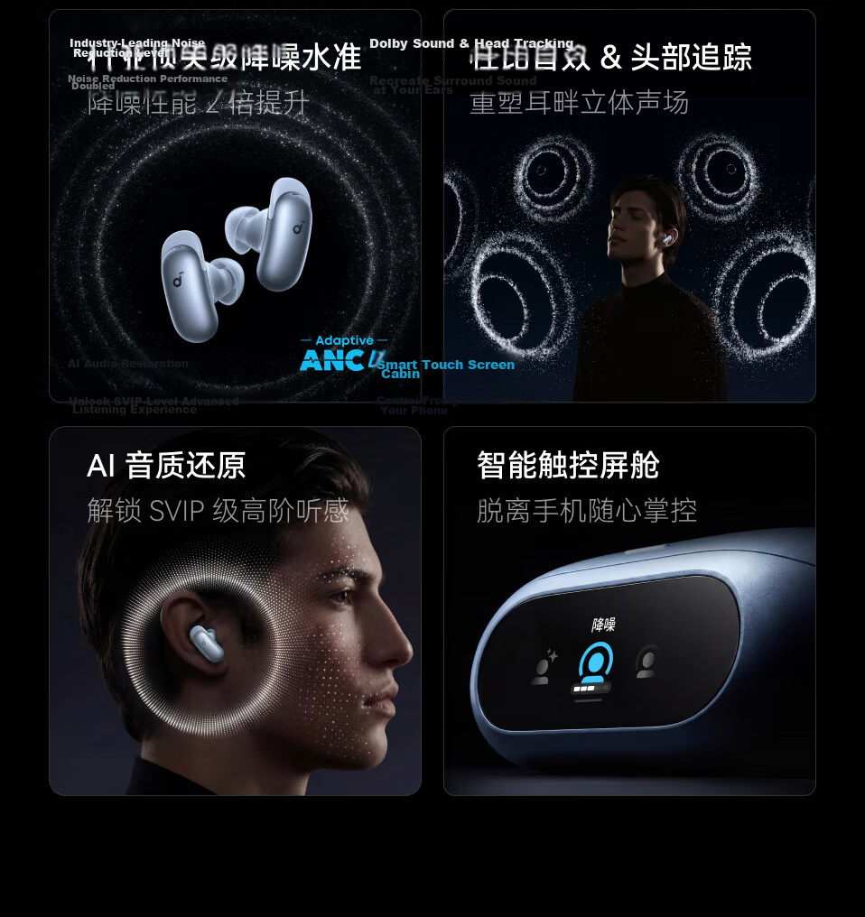 ANKER Anker Noise Cancelling Pro Wireless Bluetooth Earphones Clear Call Active Noise Cancelling Bluetooth 2026 Latest AI Sound Restoration Guinness Certified Blue 10