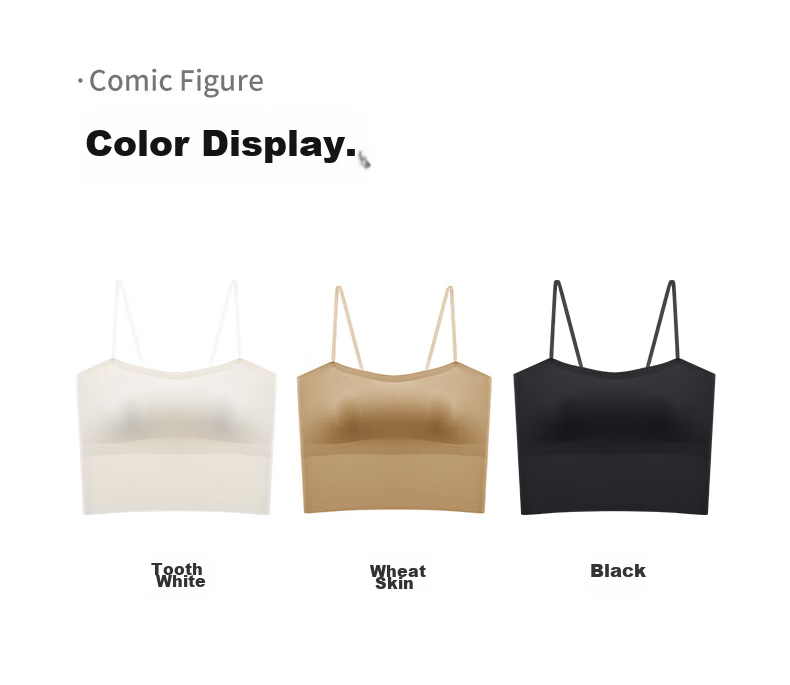 Free Style Ice Silk Camisole Women's Vest Summer Seamless Bra Innerwear Slimming Anti-Expansion Wearable Outerwear 15