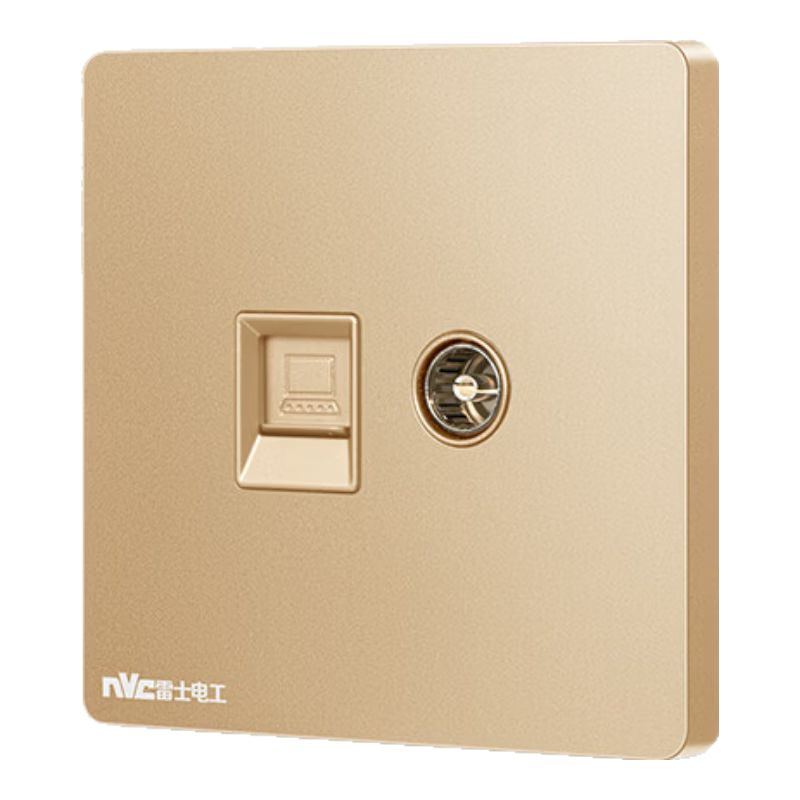 NVC Lighting Electrical Switch Socket Cat6 Computer TV Socket 86 Type Wall Panel N25 Champagne Gold