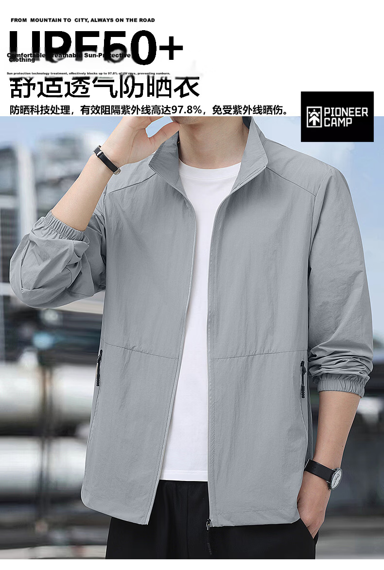 ROMON Men's Summer Sunscreen Jacket Ice Silk Lightweight Skin Jacket Outdoor Fishing Casual Coat 2518 Army Green 2XL 3