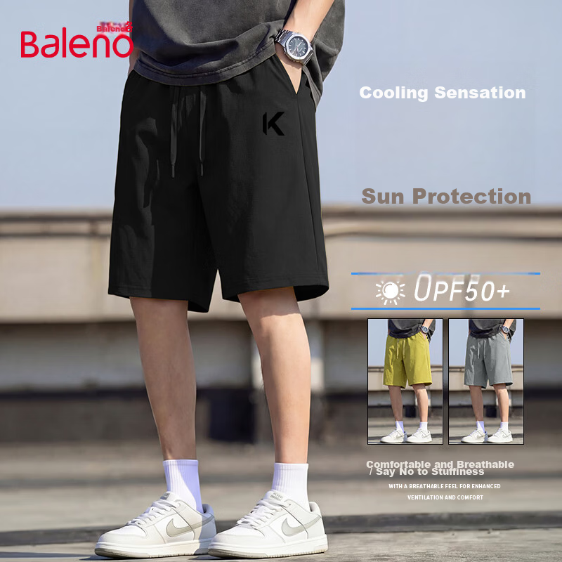 Baleno Men's Summer Cool Skin-Friendly Comfortable Casual Shorts Trendy American Style Sports Fitness Sun Protection Five-Point Pants 19