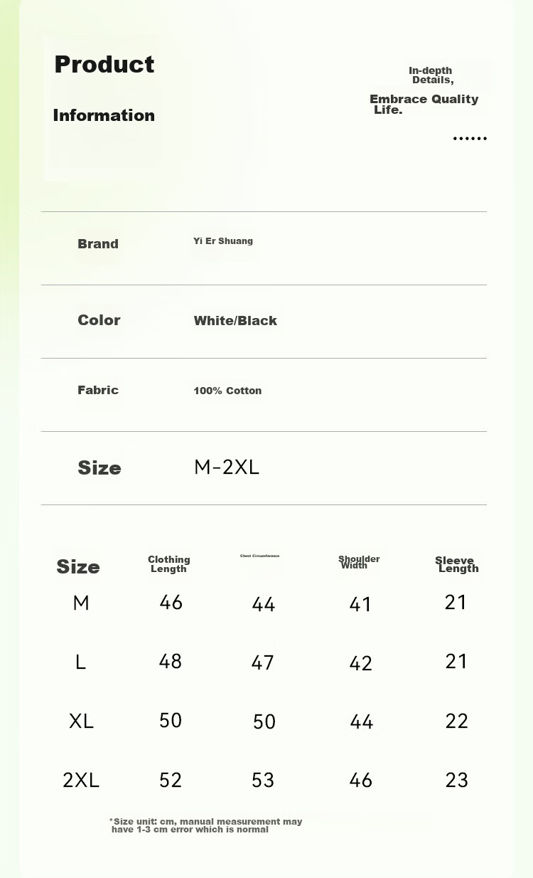 Yiershuang 100% Cotton Short Women's Basic T-Shirt Loose Fit Short Sleeve Top 3