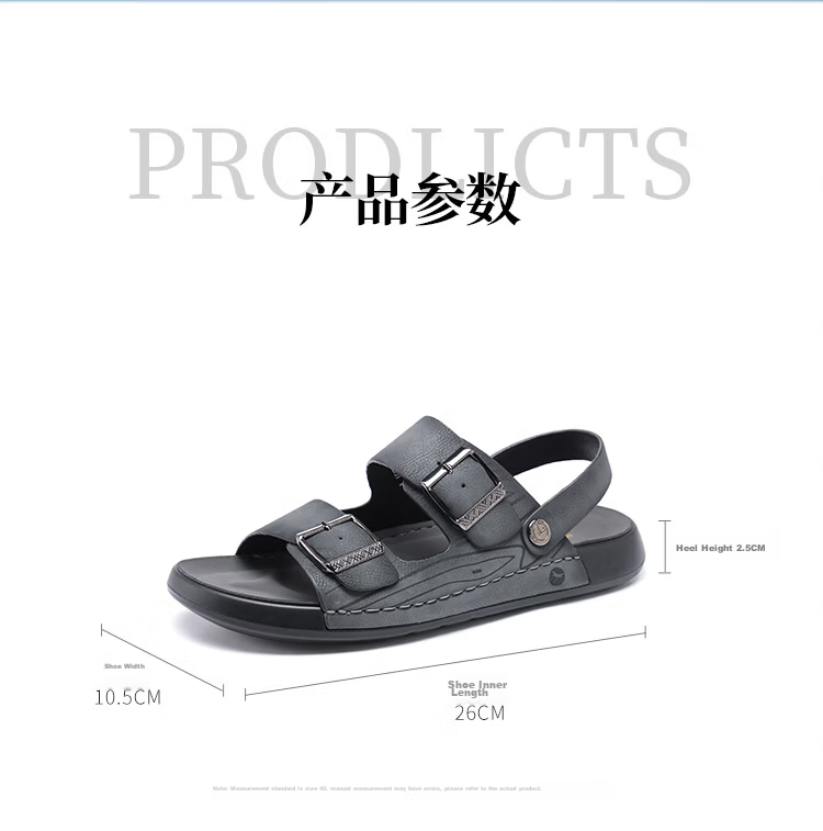 Red Dragonfly Men's Sandals New Dual-Use Soft Sole Non-Slip Beach Casual Birkenstock Shoes WTT260882 Gray Size 38 7