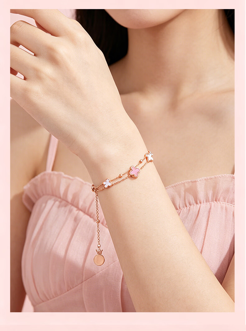 China Jewelry Lucky Four-Leaf Clover Silver Bracelet for Women 2026 New Style Birthday Qixi Festival Valentine's Day Gift for Girlfriend and Best Friend 11