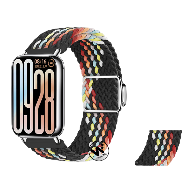 Watchbond Compatible with Xiaomi Band 9 Pro Strap, Woven Magnetic Buckle Watchband for Sports 8 Pro, Smart Redmi Watch 6/5/4, Women's Autumn Winter Wristband, Men's Watch Chain Strap