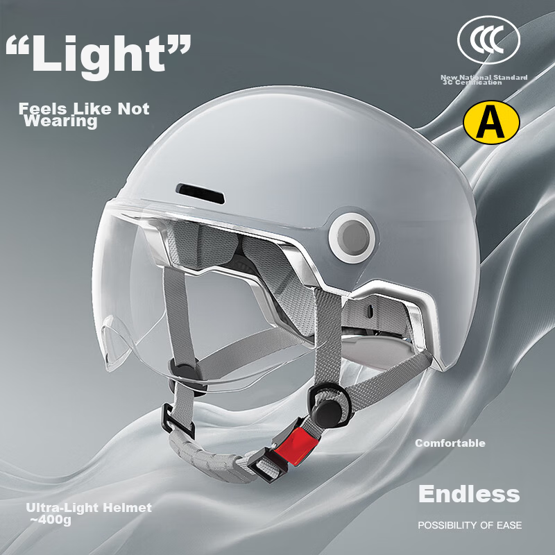 NEVA Helmet Electric Vehicle 3C Certified New National Standard Class A Motorcycle Electric Bike Half Helmet Unisex Summer Lightweight Safety Cap Ultra-Light Integrated Molded