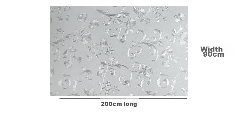 Qinghua Frosted Glass Sticker, Privacy Film for Anti-Peeping And Anti-Exposure, Bathroom Privacy Film, Double-Sided Small Flower Pattern, 60*200cm 6