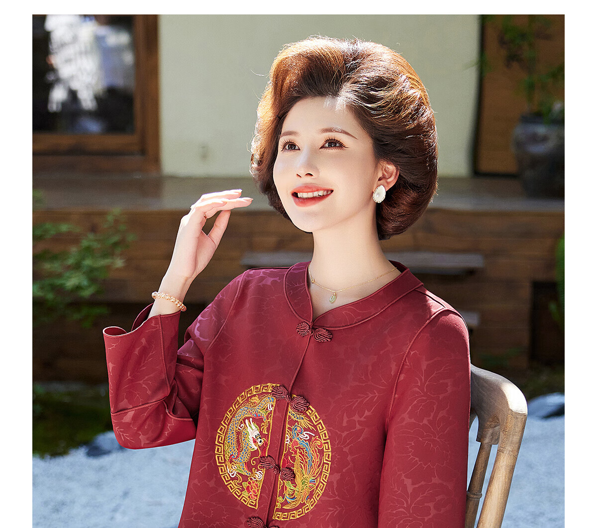 Yuzhaolin Mom's New Year Red Coat Spring and Autumn Middle-aged and Elderly Women's Windbreaker Short Jacket Y243U2016 21