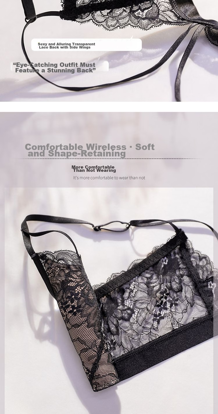 BONAS Sexy Front Closure Backless Bra Set for Women Wireless Push-Up Large Size Pure Desire Style Premium Gift 10