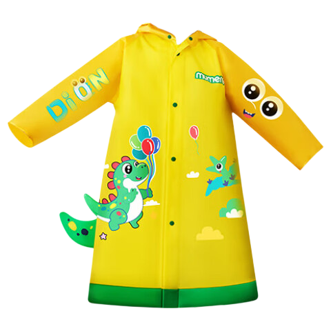 Moremerry Children's Raincoat for Boys And Girls, Kindergarten Kids, Toddlers, Full Body Waterproof Poncho for Boys, Party Dinosaur Design, XL Size