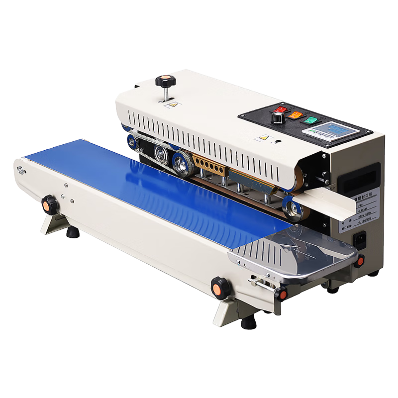 Caige Fully Automatic Film Commercial Sealing Machine Continuous Heat Sealer for Mooncakes, Tea, Snacks, Aluminum Foil Bags, Plastic Bags FR-900 Basic Painted Model