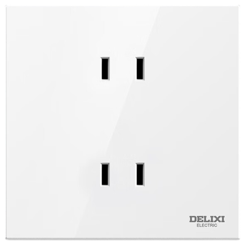 DELIXI Switch Socket, 10A Four-Hole Socket, 86-Type Concealed Wall Power Socket Panel, CD100 White