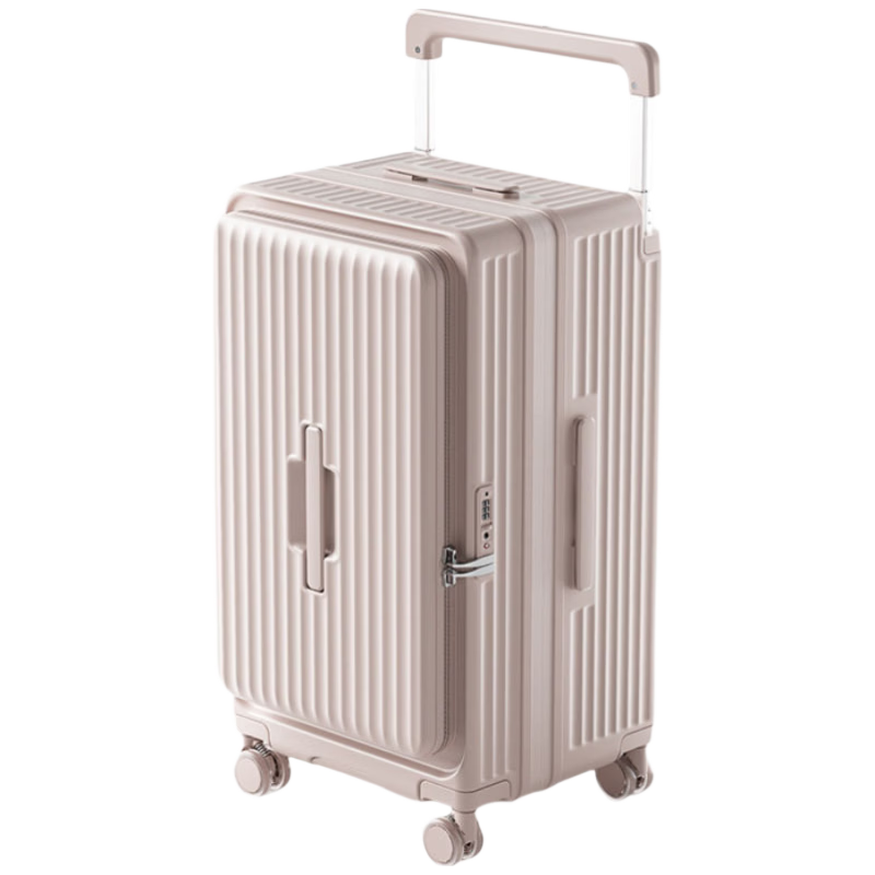 LUSIDI Large Capacity Luggage Women Wide Trolley Travel Suitcase Expandable Password Lock Men Lotus Pink 26 Inch