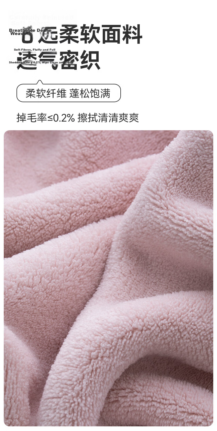 Sanli 7A Antibacterial Quick-Dry Absorbent Soft Extended Large Breathable Wide Opening Open-Back Hair Drying Cap Pink 6
