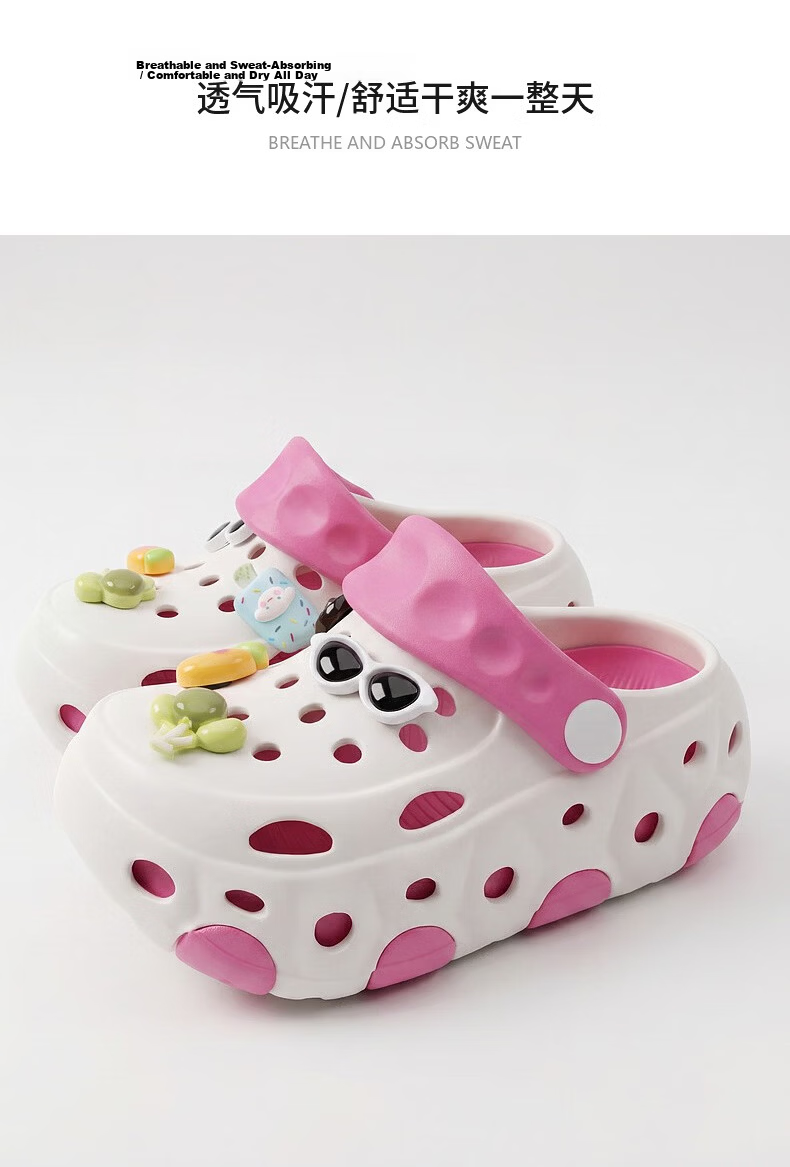 YUZHAOLIN Kids Clog Shoes Boys Girls Lightweight Closed-Toe Sandals for Students 18