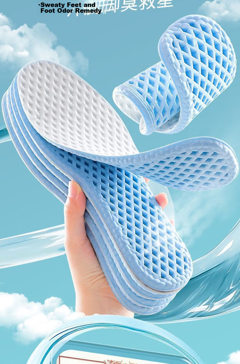 FOOTOPPO Breathable Insoles for Men Summer Sports Long-Standing Elastic Ultra-Thin Leather Insoles Men's Running Thin Insoles Women's 3