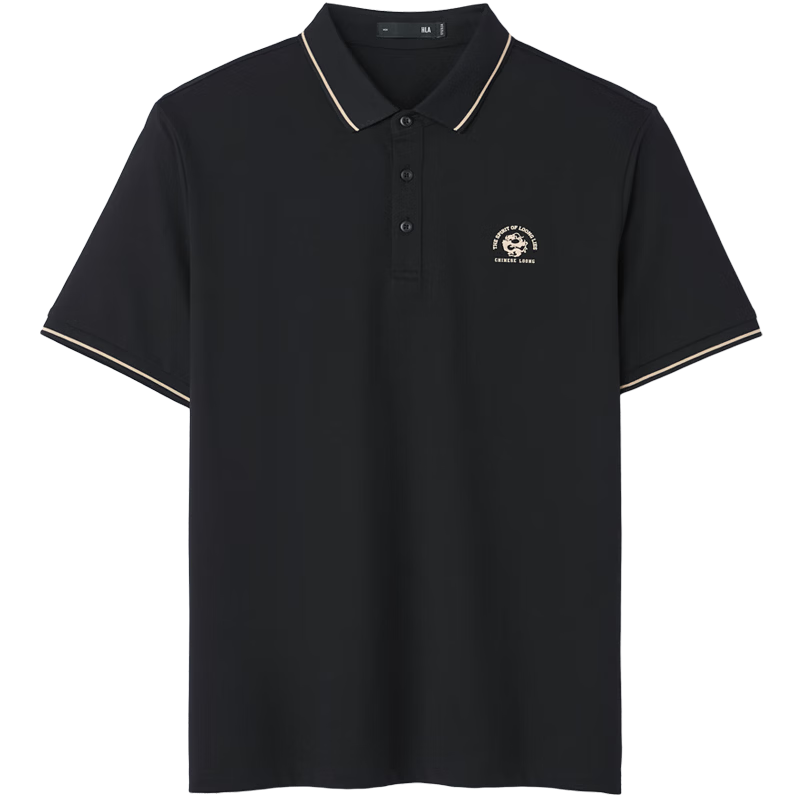 HLA Hailan Home Men's Polo Shirt 26 Chinese Dragon Series Cool Printed Short Sleeve Summer