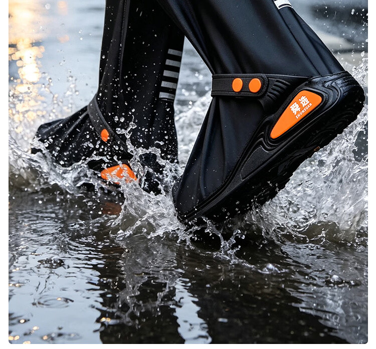 Shunxuan Waterproof Shoe Covers Rain Shoe Covers Non-slip Wear-resistant Thickened Portable Rain Boots Reusable for Men and Women Outdoor Cycling Rain Water Wading SXT-Y02 XXL Size (46-47) 20