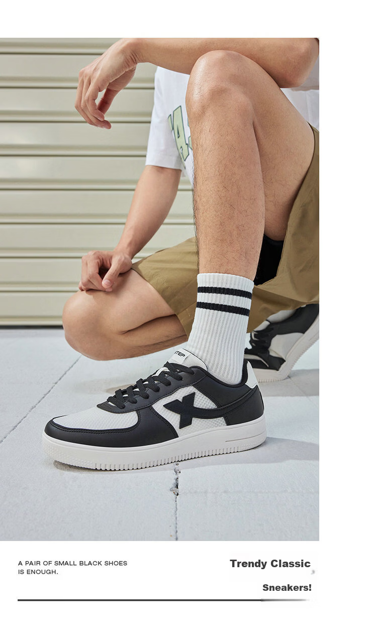 Xtep Couple Men's and Women's Sports Sneakers White Air Force One Spring Summer Mesh Breathable Lightweight Casual Shoes 13