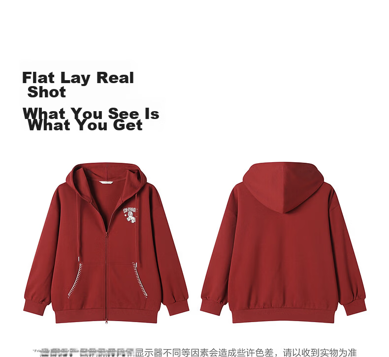 TonLion 2026 Spring Women's Detailed Cardigan Sweatshirt Deep Red S 3