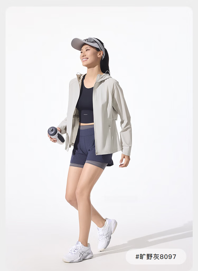 BOSIDENG Summer National Standard Original Yarn Sunscreen Jacket Women UPF100 Outdoor UV Protection Slim Travel Coat 18
