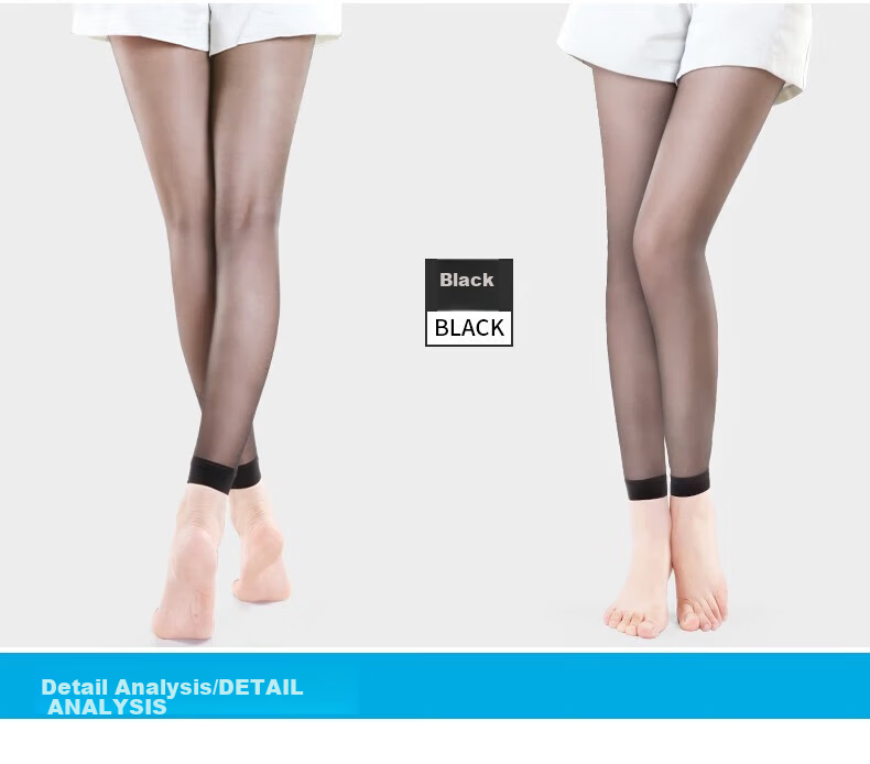 Cotton thirteen women's summer thin section nine points anti-hook silk invisible transparent black flesh color footless bottoming nine points pantyhose 10