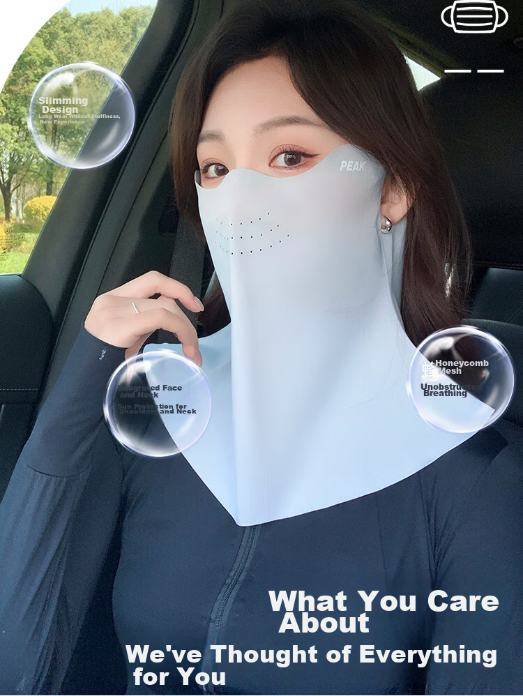 Peak Sun Protection Face Mask Hooded Ear-Hanging Outdoor Fishing Cycling Windproof Breathable UV Protection Eye Neck Face Bikini 9