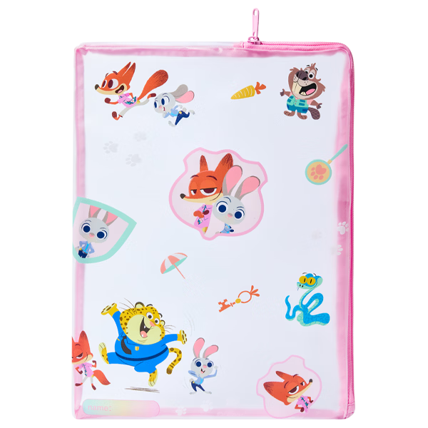 Disney Transparent Pencil Case Student Portable Storage Bag Waterproof Transparent Pencil Case Exam Special Pencil Case Boys Girls Stationery Bag Zootopia - Pink