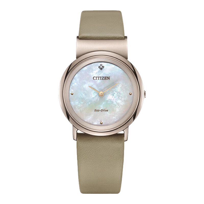 CITIZEN Women's Japanese Korean Eco-Drive Mother-of-Pearl Dial Watch EG7073-16Y Gift for Girlfriend
