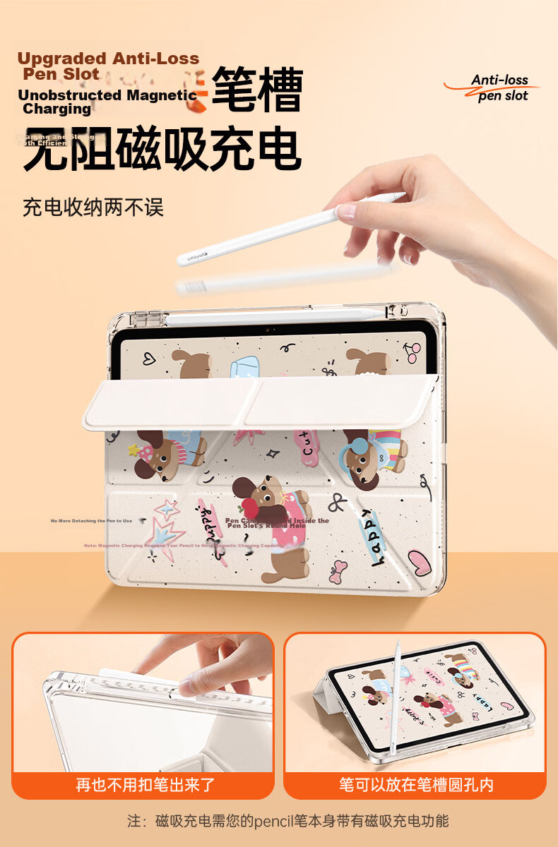 Uston Compatible Apple iPad Mini 7/6 Case 8.3 Inch A17 Pro Chip 25 Models Airbag Shockproof Anti-Pressure Transparent Acrylic Protective Cover 12