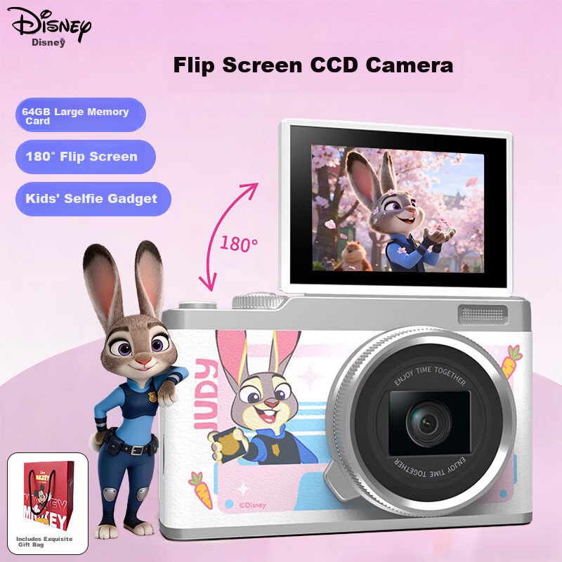 Disney Kids Camera CCD Student HD Digital Camera Girls Camera High Pixel Video Recording 3-6 Years 6-12 Years 7-14 Years Boys Girls Toy Holiday Birthday Gift