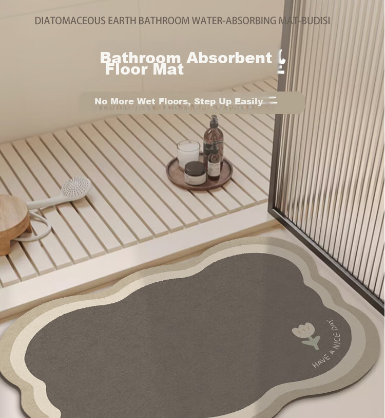 Bodisi Bathroom Floor Mat Absorbent Non-Slip Entrance Kitchen Toilet Home Rug 70*45CM 1