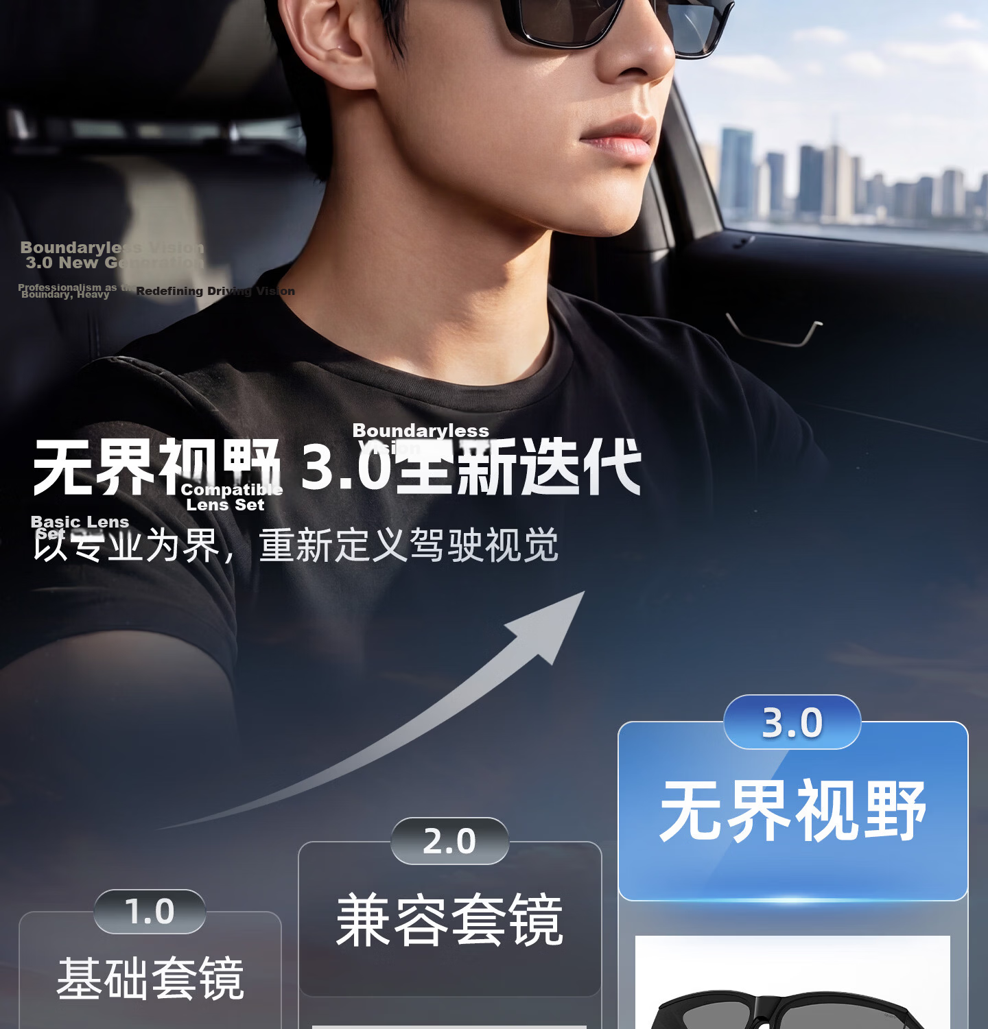 CAPONI Polarized Photochromic Sunglasses Clip-On for Men and Women, Foldable Prescription Glasses Clip, Day and Night Driving Anti-Glare 3